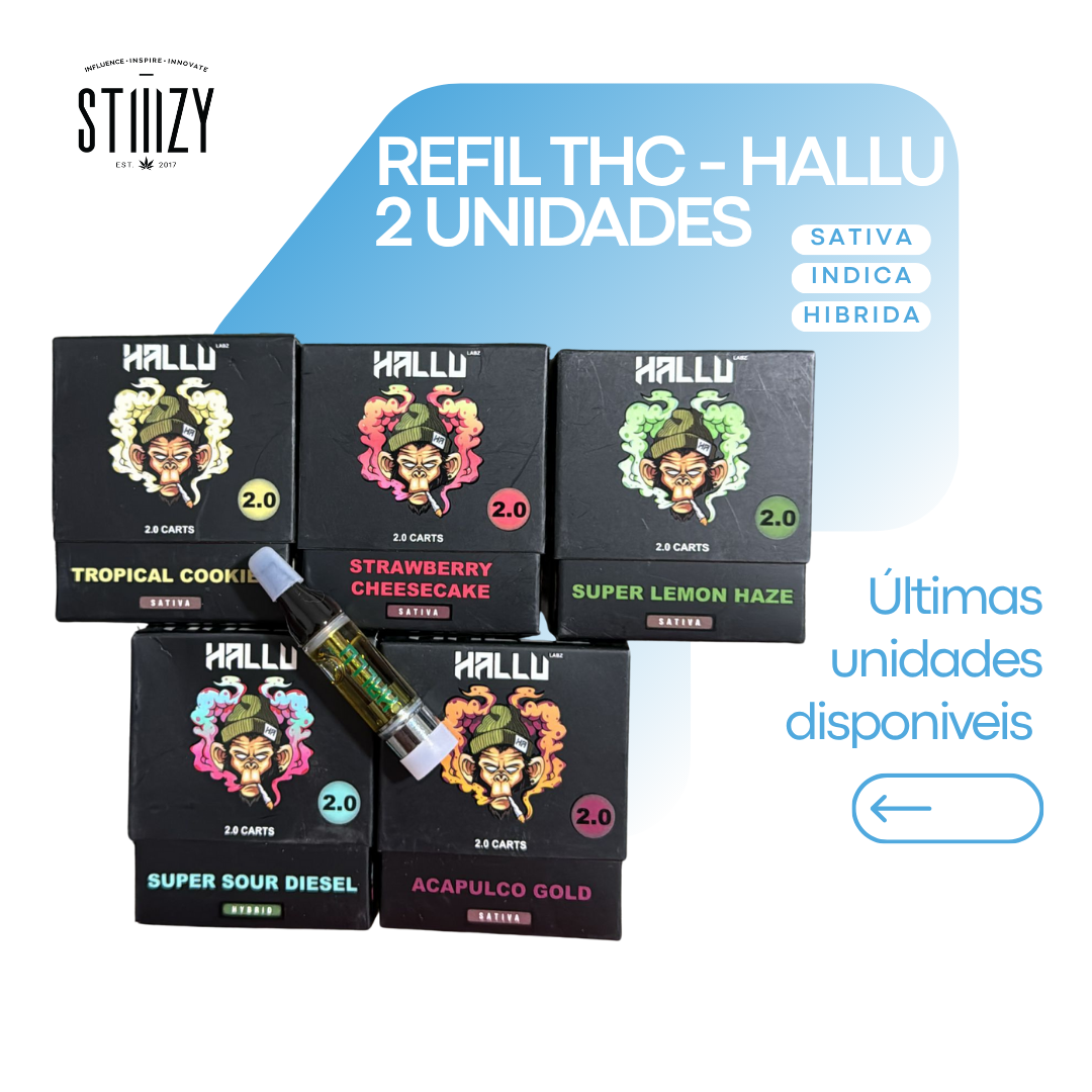 Refil Thc Hallu Labz • Extração - 2.0MG  + 2 unidades